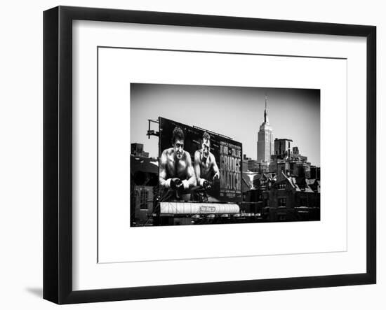 Urban Winter Scene at Meatpacking District with the Empire State Building View-Philippe Hugonnard-Framed Art Print