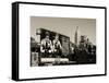 Urban Winter Scene at Meatpacking District with the Empire State Building View-Philippe Hugonnard-Framed Stretched Canvas