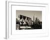 Urban Winter Scene at Meatpacking District with the Empire State Building View-Philippe Hugonnard-Framed Art Print