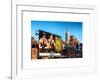 Urban Winter Scene at Meatpacking District with the Empire State Building View-Philippe Hugonnard-Framed Art Print