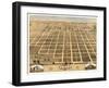 Urbana, Illinois - Panoramic Map-Lantern Press-Framed Art Print