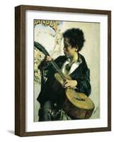 Urchin with a Guitar, 1877-Antonio Mancini-Framed Giclee Print