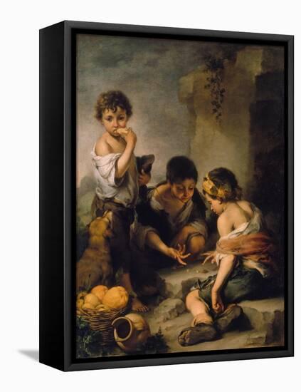 Urchins Playing Dice, about 1670/1675-Bartolomé Estéban Murillo-Framed Stretched Canvas