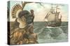 Urkey Watching Mayflower Arrival-null-Stretched Canvas