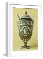 Urn, Green Stoneware, Wedgwood Manufacture, Staffordshire, England-null-Framed Giclee Print
