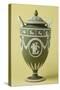 Urn, Green Stoneware, Wedgwood Manufacture, Staffordshire, England-null-Stretched Canvas