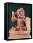 Urn Lid with a Figure of a Warrior, from Guatemala, Classic Period, 600-950-Mayan-Framed Stretched Canvas