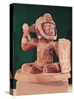 Urn Lid with a Figure of a Warrior, from Guatemala, Classic Period, 600-950-Mayan-Stretched Canvas