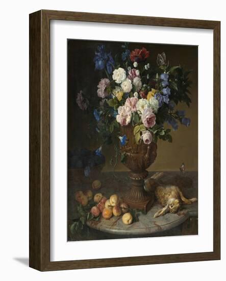 Urn of Flowers with Fruits and Hare, 1715-Alexandre-Francois Desportes-Framed Giclee Print