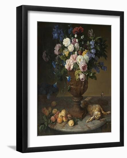 Urn of Flowers with Fruits and Hare, 1715-Alexandre-Francois Desportes-Framed Giclee Print