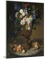 Urn of Flowers with Fruits and Hare, 1715-Alexandre-Francois Desportes-Mounted Giclee Print