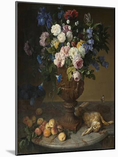 Urn of Flowers with Fruits and Hare, 1715-Alexandre-Francois Desportes-Mounted Premium Giclee Print