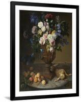 Urn of Flowers with Fruits and Hare, 1715-Alexandre-Francois Desportes-Framed Giclee Print