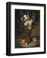 Urn of Flowers with Fruits and Hare, 1715-Alexandre-Francois Desportes-Framed Giclee Print