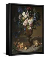 Urn of Flowers with Fruits and Hare, 1715-Alexandre-Francois Desportes-Framed Stretched Canvas