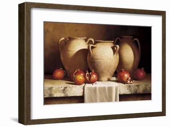 Urns with Persimmons and Pomegranates-Loran Speck-Framed Giclee Print