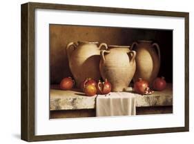 Urns with Persimmons and Pomegranates-Loran Speck-Framed Giclee Print