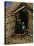 Uro Indian Woman and Baby, Lake Titicaca, Peru, South America-Sybil Sassoon-Stretched Canvas