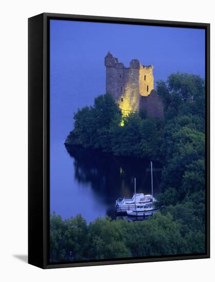 Urquhart Castle, Loch Ness, Highlands, Scotland, United Kingdom, Europe-Miller John-Framed Stretched Canvas