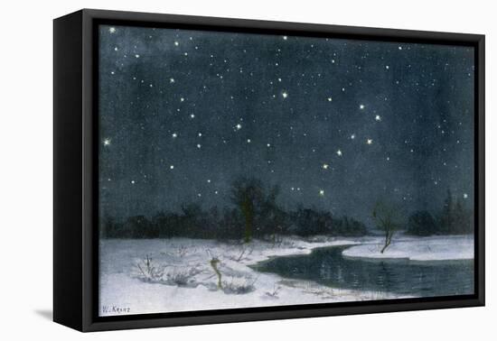 Ursa Major and Ursa Minor (The Great Bear and the Little Bear) in the Northern Sky-null-Framed Stretched Canvas