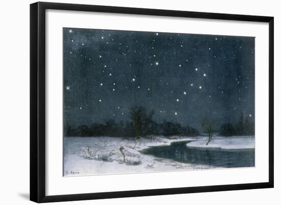 Ursa Major and Ursa Minor (The Great Bear and the Little Bear) in the Northern Sky-null-Framed Art Print