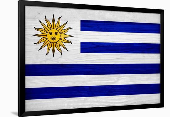 Uruguay Flag Design with Wood Patterning - Flags of the World Series-Philippe Hugonnard-Framed Art Print