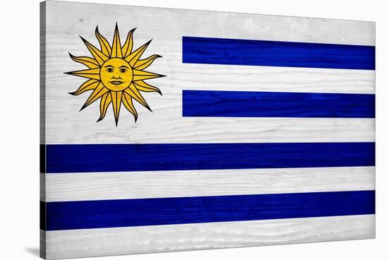 Uruguay Flag Design with Wood Patterning - Flags of the World Series-Philippe Hugonnard-Stretched Canvas