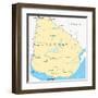 Uruguay Political Map-Peter Hermes Furian-Framed Art Print