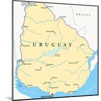 Uruguay Political Map-Peter Hermes Furian-Mounted Art Print