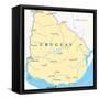 Uruguay Political Map-Peter Hermes Furian-Framed Stretched Canvas