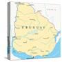 Uruguay Political Map-Peter Hermes Furian-Stretched Canvas