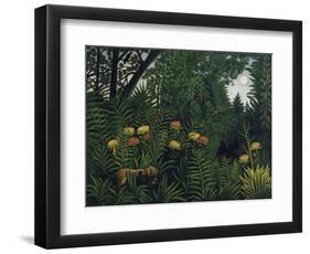 Urwald Mit Tiger Und Jaegern, um 1907-Henri Rousseau-Framed Giclee Print