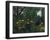 Urwald Mit Tiger Und Jaegern, um 1907-Henri Rousseau-Framed Premium Giclee Print