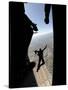 US Air Force Academy Parachute Team Jumps Out of an Aircraft over Nellis Air Force Base, Nevada-null-Stretched Canvas