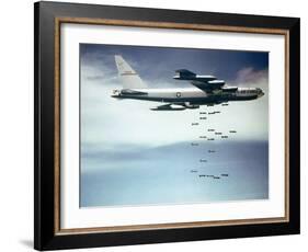 Us Air Force B-52 Dropping 750 Pound Bombs over Vietnam, Ca. 1965-1966-null-Framed Photo