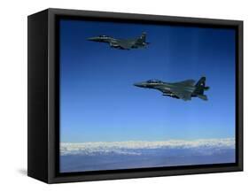 US Air Force F-15E Strike Eagles Approach a Mission Objective in Eastern Afghanistan-null-Framed Stretched Canvas