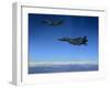 US Air Force F-15E Strike Eagles Approach a Mission Objective in Eastern Afghanistan-null-Framed Premium Photographic Print