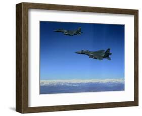 US Air Force F-15E Strike Eagles Approach a Mission Objective in Eastern Afghanistan-null-Framed Photographic Print