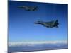 US Air Force F-15E Strike Eagles Approach a Mission Objective in Eastern Afghanistan-null-Mounted Photographic Print