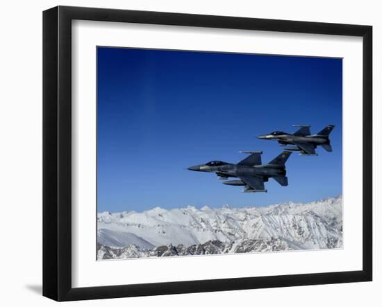 US Air Force F-16 Fighting Falcons Conduct Operations over Eastern Afghanistan-null-Framed Premium Photographic Print