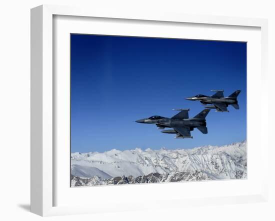 US Air Force F-16 Fighting Falcons Conduct Operations over Eastern Afghanistan-null-Framed Premium Photographic Print
