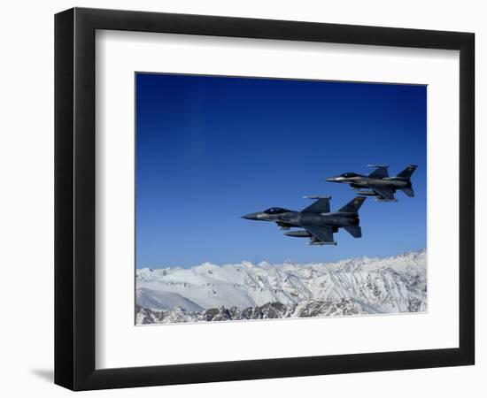 US Air Force F-16 Fighting Falcons Conduct Operations over Eastern Afghanistan-null-Framed Photographic Print