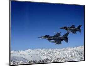US Air Force F-16 Fighting Falcons Conduct Operations over Eastern Afghanistan-null-Mounted Photographic Print