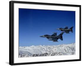 US Air Force F-16 Fighting Falcons Conduct Operations over Eastern Afghanistan-null-Framed Photographic Print