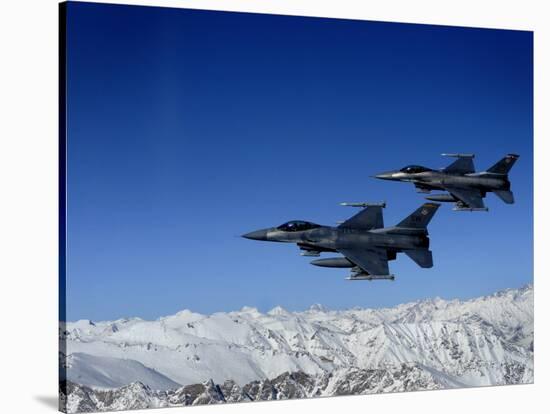 US Air Force F-16 Fighting Falcons Conduct Operations over Eastern Afghanistan-null-Stretched Canvas