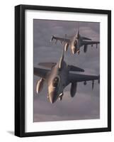 US Air Force F-16C Fighting Falcons Fly in Formation over Yugoslavia, April 1999-null-Framed Photo