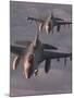 US Air Force F-16C Fighting Falcons Fly in Formation over Yugoslavia, April 1999-null-Mounted Photo