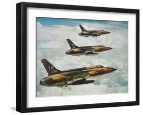 Us Air Force Republic F-105 Thunderchief Fighters-null-Framed Giclee Print