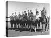 US and Mexico Polo Team Members Posing on Horseback-null-Stretched Canvas