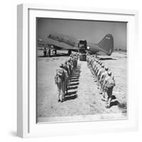 US Armed Forces C46 Cargo Plane Loading Troops and Equipment-Bernard Hoffman-Framed Photographic Print